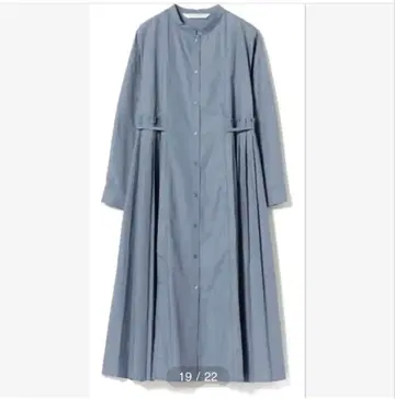 Ray BEAMS 플리츠 절개 밴드 카라 원피스 빔즈 가을