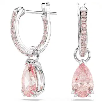 SWAROVSKI 스와로브스키 Attract 드롭 귀걸이 핑크
