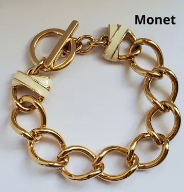 Monet 모네 빈티지 체인 팔찌 에나멜 주얼리