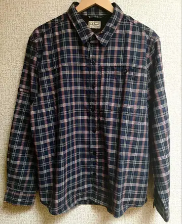 LL Bean 엘엘빈 00년 체크 긴팔 셔츠 네이비 XL
