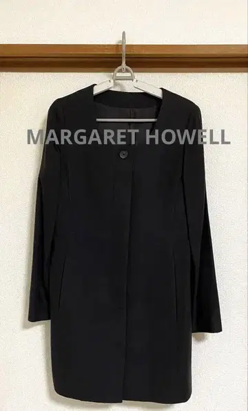 MARGARET HOWELL 노카라 롱 코트 보라색 블랙 컬러 일본제