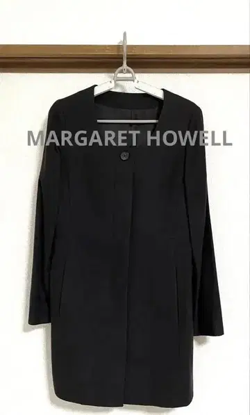 MARGARET HOWELL 노카라 롱 코트 보라색 블랙 컬러 일본제