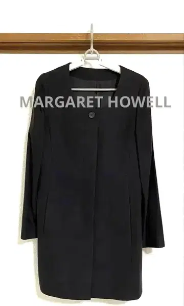 MARGARET HOWELL 노카라 롱 코트 보라색 블랙 컬러 일본제