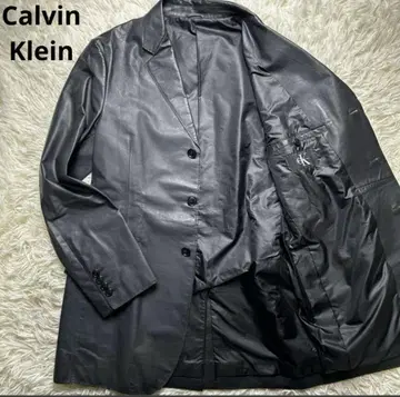 [레어 L] Calvin Klein 소가죽 천연 가죽 가죽 테일러드 자켓