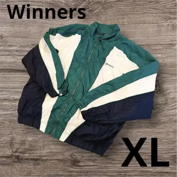 Winners 나일론 자켓 그린 네이비 화이트 로고 XL 긴팔