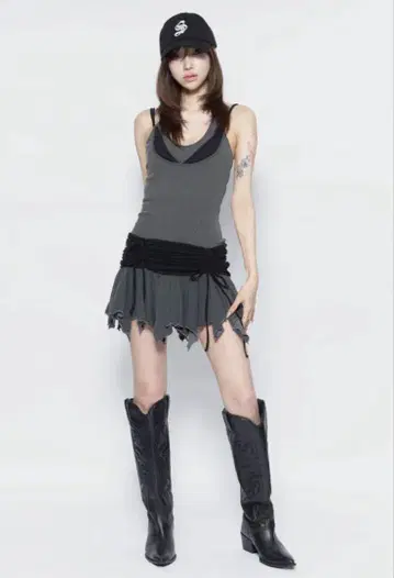 theredthread S shirring dress mini