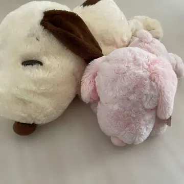 스누피 봉제 인형 본체 화이트 핑크 누워있는 스누피