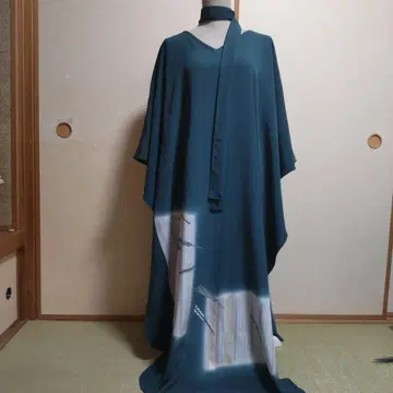 순수 실크 호몬기 기모노 리메이크 롱 드레스 세미 오더