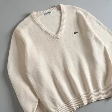 라코스테 90s 니트 스웨터 V넥 아이보리 새상품급