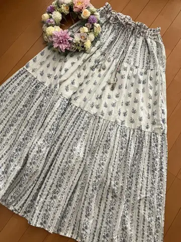 아즈나 아즈 택 포함 새상품 인도 면 티어드 롱 스커트(^.^)
