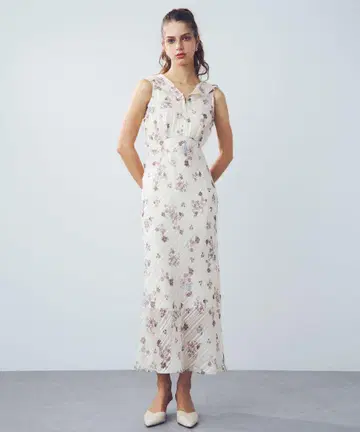 DEICY MECOUTURE 라메 스트라이프 부케 원피스 완판템