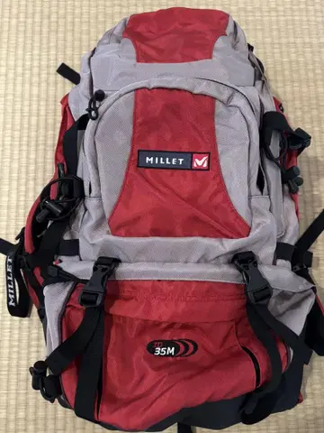 MILLET 밀레 등산 백팩 ID35M 빨간색 x 그레이