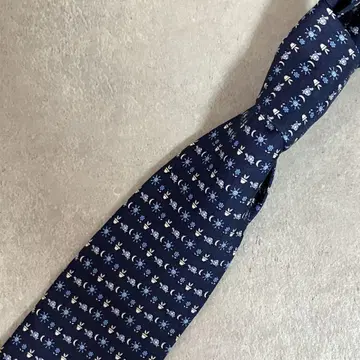 Salvatore Ferragamo 넥타이 블루 올 패턴 로고 실크