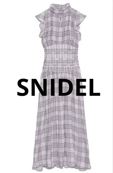 SNIDEL 허리 핀턱 보타이 원피스 체크 맥시 길이 0