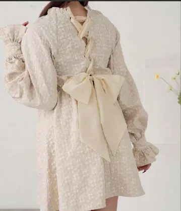 자카드 레이스업 원피스 ambre neige