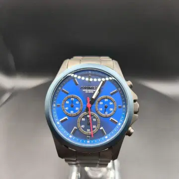 AVIREX 파란색 다이얼 크로노그래프 손목시계 작동품