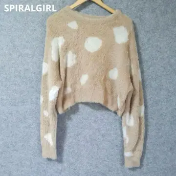 SPIRALGIRL 달마시안 패턴 샤기 니트