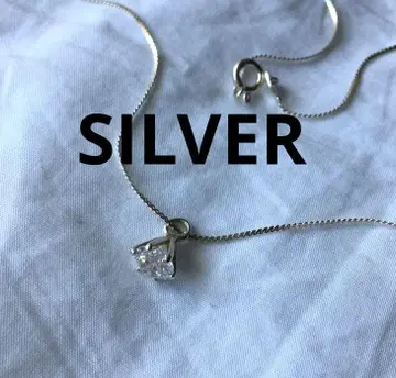 빈티지  손톱 지르코니아 실버 목걸이 SILVER 주얼