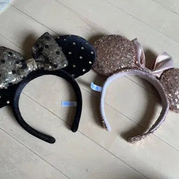미니 마우스풍 머리띠 2색 세트