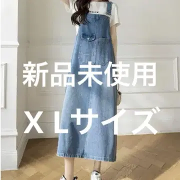 데님 오버롤 스커트 점프 스커트 여성용 데님 데님 스커트 X L