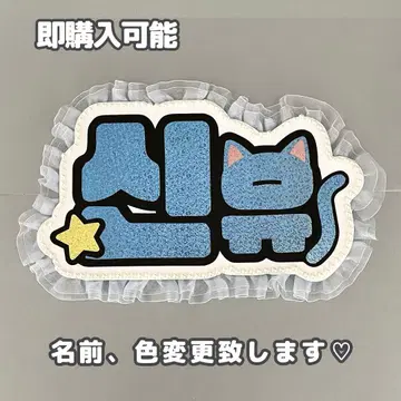 네임보드 신유 tws 스카이블루 홀로그램 고양이 귀 네임보드