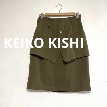 케이코 nosh 울 스커트 카키 모드 여성용 F
