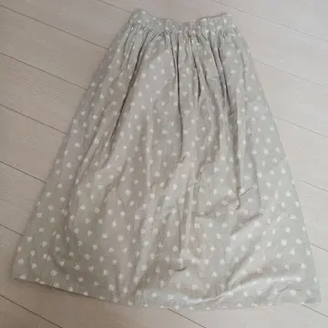 이치 롱 스커트 베이지 미니 꽃무늬