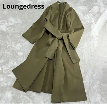 컨디션 최상 라운지 드레스 울 리버 코트 더블 페이스 사이드 슬릿