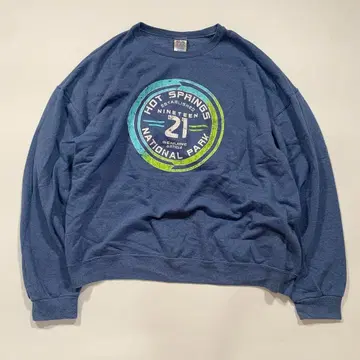 오버 사이즈 블루 프린트 맨투맨 와이드 XXXL 90s Y2K