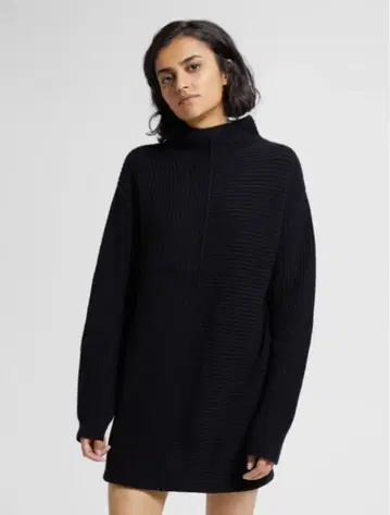 새상품 theory 니트 원피스 리브 하이넥 원피스 블랙