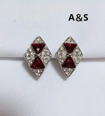 A&S 애트우드&소여 스와로브스키 크리스탈 다이아몬드형 귀걸이
