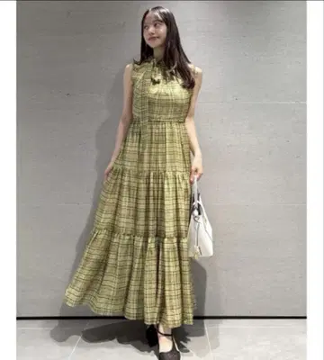 프레이 아이디 2way 벨트 포함 티어드 원피스 YEL