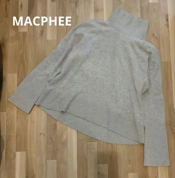 MACPHEE 터틀넥 니트 울 캐시미어 그레이 루즈핏