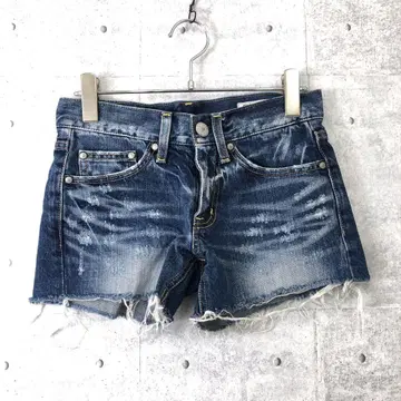 00s 그런지 갸루 구제 의류 moussy 프린지 헤짐 데님 숏팬츠