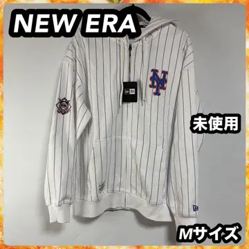 NEWERA 풀 지퍼 후디 뉴욕 메츠 핀스트라이프 화이트