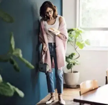 룰루 윌비 롱 가디건 핑크