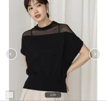 [새상품] 부즈루드 니트 시어 절개 프렌치 슬리브