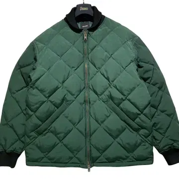 미사용급 BEAMS 워크 퀼트 다운 자켓 그린