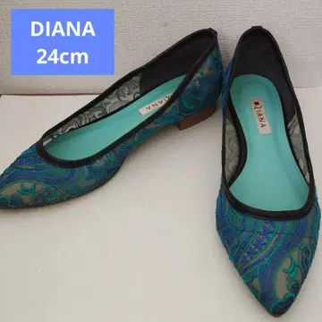 선착순 DIANA 플랫슈즈 페이즐리 무늬 시스루 24cm