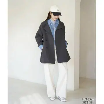 새상품 로페피크닉 스탠드 카라 미들 코트