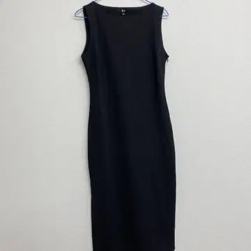 새상품 UNIQLO C 크레이프 저지 원피스 슬리브리스 블랙 M 아17