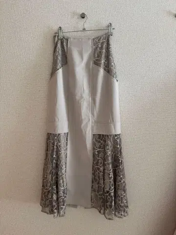 그레이 플레어 롱 스커트