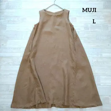MUJI 무인양품 워싱 린넨 슬리브리스 원피스 L