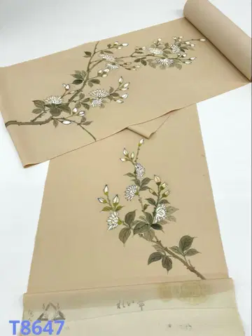 츠케사게 수제 염색 문양 디자인 순수 실크 옷감