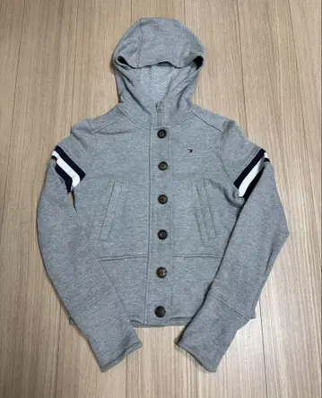 TOMMY GIRL 그레이 후드 부착 후드티 토미걸 HILFIGER