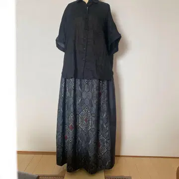 기모노 리메이크 롱 스커트 오시마 명주