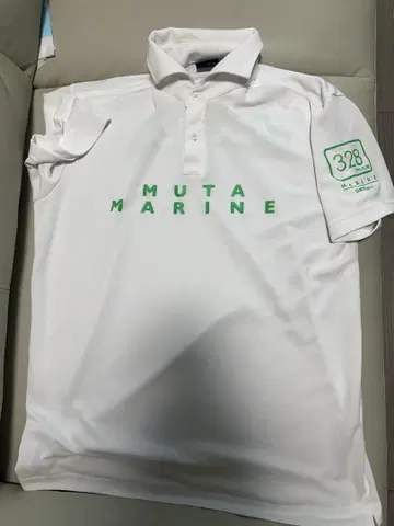 muta 피케 셔츠 네온 로고 화이트 그린