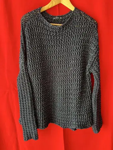ZARA 자라 시스루 편직 루즈 메쉬 니트 멜란지 M