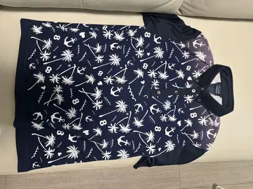 MUTA MARINE 무타 마린 반팔 피케 셔츠 네이비 올 패턴 7 XL