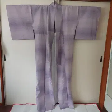 보라색 그라데이션 실크 기모노